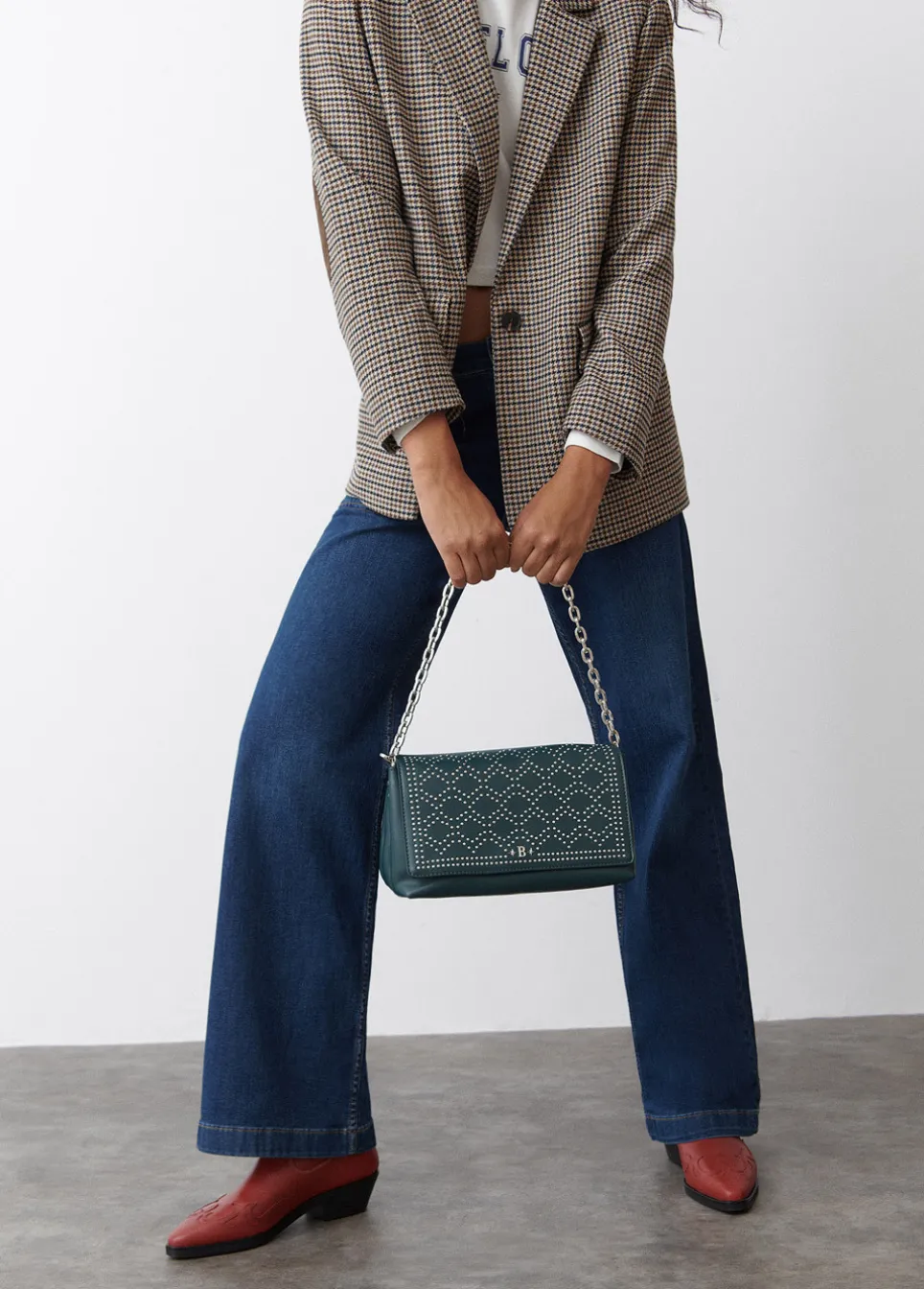 Brownie Spain Bolso Mediano Solapa Tachas-Mujer Bolsos