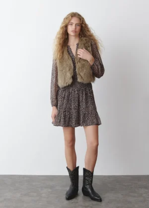 Brownie Spain Chaleco Cropped Efecto Pelo-Mujer Abrigos Y Chaquetas